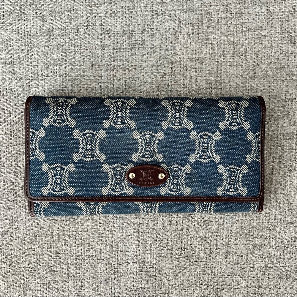 SOLD!!!!!! Celine Denim Macadam Long Wallet